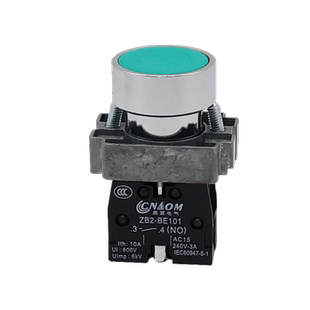 XB2按钮开关自复位圆形平头一常开点动ZB2电源启动蘑菇头急停旋钮