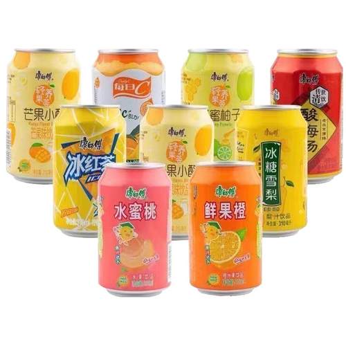 康师傅饮料罐装310ml24冰红茶24整箱每日C橙汁特价批发混搭饮品