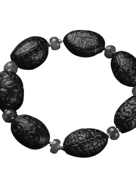 佛珠墨玉仿古手链定制