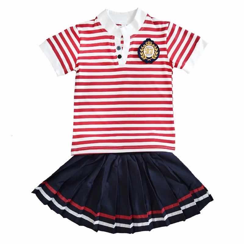 幼儿园老师园服英伦套装夏季短袖运动班服儿童纯棉校服小学生夏装