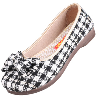 老北京布鞋女鞋春夏单鞋浅口平底休闲中年妈妈鞋上班鞋工作鞋豆豆