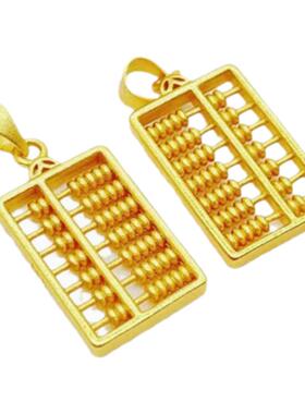 沙金古法小算盘项链复古磨砂锁骨链百搭时尚感首饰女款饰品新