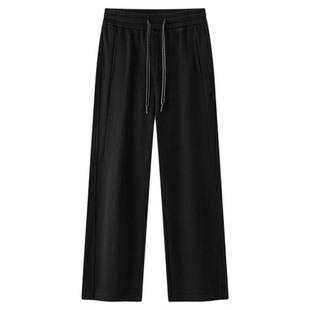 森马休闲裤女冬季抓绒分割宽松弯刀裤2025新款显瘦长裤商场同款