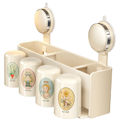 轻奢牙刷置物架免打孔，一吸即用