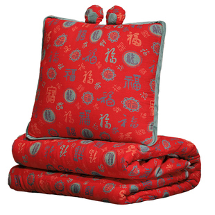 三层纱抱枕被子两用毯子二合一厚办公室折叠午睡枕头沙发汽车靠枕