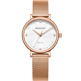 罗西尼手表女学生表ins风小众简约气质石英表小雏菊腕表517776