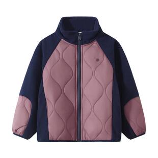 植木 儿童棉服2025冬季中大童男童撞色棉服女童夹棉3M新雪丽童装