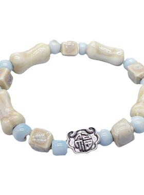 2024年新款陶瓷新中式复古串珠手链ins骨头设计感高级闺蜜手串