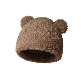 CACUSS帽子女秋冬可爱小熊耳朵针织帽保暖显脸小护耳明星毛线帽