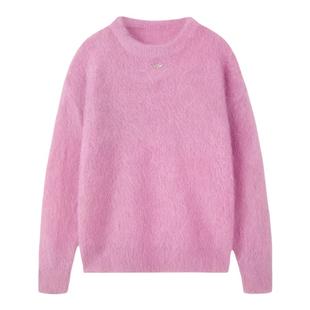 张予曦同款CLOUDSEASON粉色毛衣宽松上衣厚毛织上衣马海毛上衣
