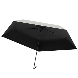 日系超轻小黑胶太阳伞女晴雨两用便携三折叠口袋碳纤维铅笔遮阳伞