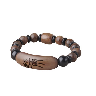 「凤栖」绿檀黑檀木佛珠手串手镯手链男女运转饰品可定制刻字礼物