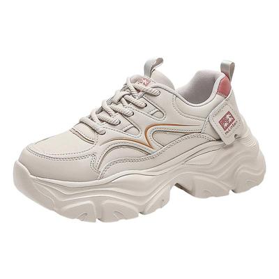 木林森真皮老爹鞋女秋冬皮面防水