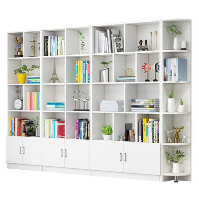 书柜落地书架家用定制带门格子柜