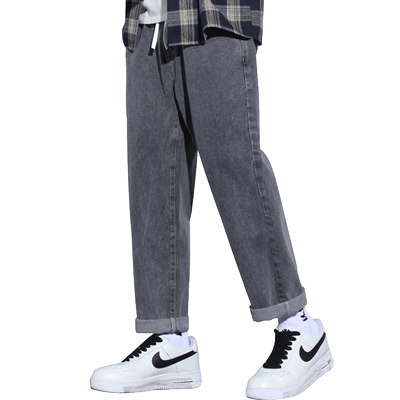 罗蒙男士宽松直筒牛仔裤新款