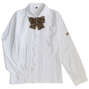 喵丸子JK制服圆领衬衫风琴折衬衣森林小鹿大码学院风校服短袖女