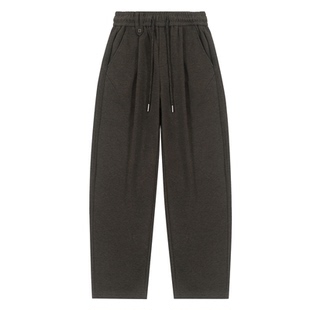 BSIJA/毕厶迦2025冬男直筒宽松弯刀裤男松紧腰抽绳休闲裤长裤潮裤