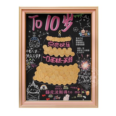 硬币相框diy手工生日创意礼物