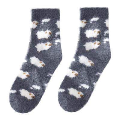 袜子女水貂绒加厚加绒保暖中筒袜
