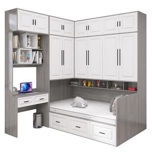 两侧衣柜床组合实木小户型儿童单人多功能储物榻榻米带书桌一体床