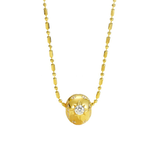 包好看！中古风手工拉丝八芒星项链路路通四叶草铃兰女叠戴锁骨链