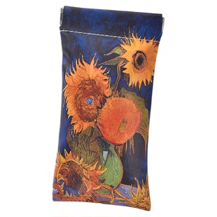 油画轻奢风便携眼镜袋眼镜盒女太阳镜近视镜自动闭合收纳袋收纳包