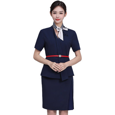 纯岚中国移动工作服短袖外套女裙