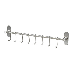 厨房挂钩架免打孔304不锈钢 厨具挂杆挂架勺子铲子排钩壁挂置物架