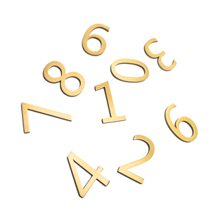 简约黄铜数字门牌房间号门牌号个性酒店别墅定制字母号码牌胡桃木