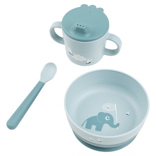 补货Little丹麦donebydeer  FW25婴幼儿宝宝PP吸盘餐具碗杯勺套装