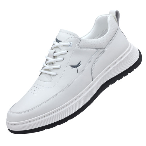 红蜻蜓男鞋冬季真皮小白鞋2025新款板鞋加绒皮鞋男士运动休闲鞋男