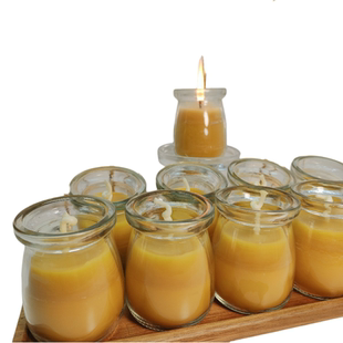 【蜂蜡蜡烛】布丁玻璃杯 纯天然蜜蜡 祈祷华德福瑜伽酒吧咖啡