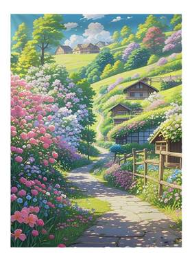 宫崎骏夏日竖版背景布ins挂布
