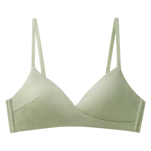内衣女小胸平胸小a聚拢薄款文胸无钢圈少女大学生法式三角杯胸罩