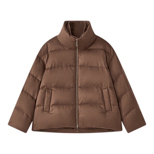 【白鹅绒】Laurel劳芮新款丝驼绒面包短款羽绒服LWD354L02600