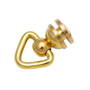 纯黄铜带圈旋转和尚头奶嘴钉纯铜手缝皮革DIY皮艺五金箱包配件