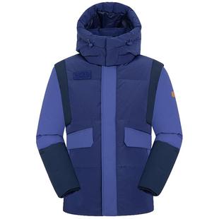 LAFUMA乐飞叶户外鹅绒撞色拼接cordura可拆袖羽绒服男登山防寒服