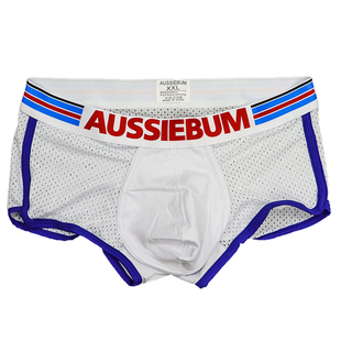 aussiebum男士内裤网眼透气内裤纯棉夏季平角裤男生低腰囊袋底裤