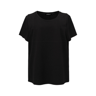 蓝若水大码女装纯色简约基础款上衣胖mm夏装短袖显瘦百搭正肩T恤