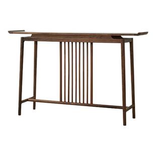 新中式玄关桌高端家用窄边实木案条桌进门入户黑胡桃木靠墙玄关桌