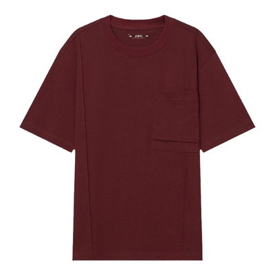 JDV商场同款酒红色纯棉短袖T恤