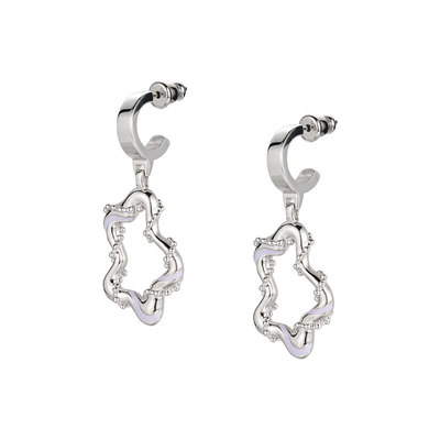 三倍微醺桃花源珠绕桃花珐琅耳环