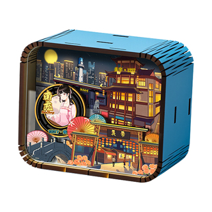 木质音乐盒城市景点文创发条八音盒旅游纪念国潮玩具摆件生日礼物