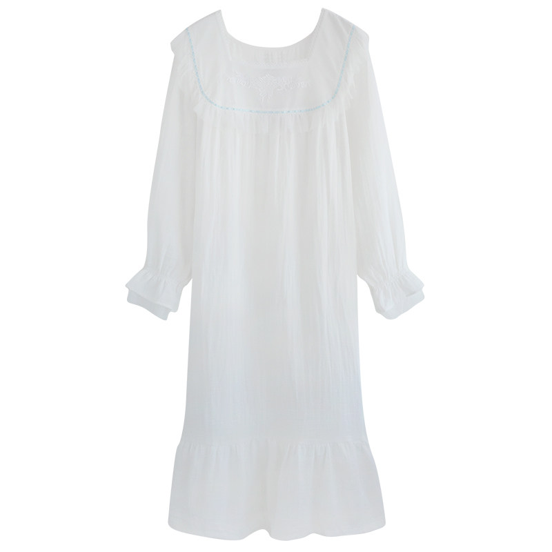 蕾丝公主风睡裙女纯棉新婚晨袍