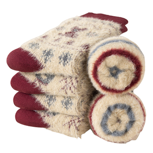 儿童袜子冬季加绒加厚保暖中筒袜男童女童秋冬款宝宝水貂绒长筒袜