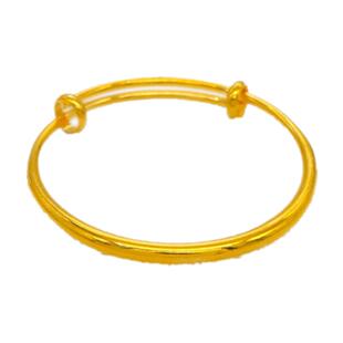 沙金镀仿黄金宝宝手镯婴儿童黄金镯子铃铛一对百天周岁满月可调节