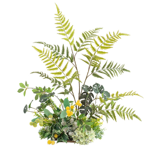 阿楹 轻奢高级感摆件绿植咖啡店办公室仿真花客厅室内落地大盆栽