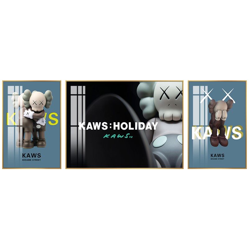 KAWS潮牌客厅高档装饰画暴力熊