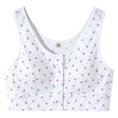 带胸垫前开扣妈妈内衣短款