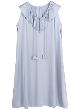 歌媄芮冰丝睡衣女夏季薄款高级感仿真丝绸睡裙夏大码宽松家居服薄